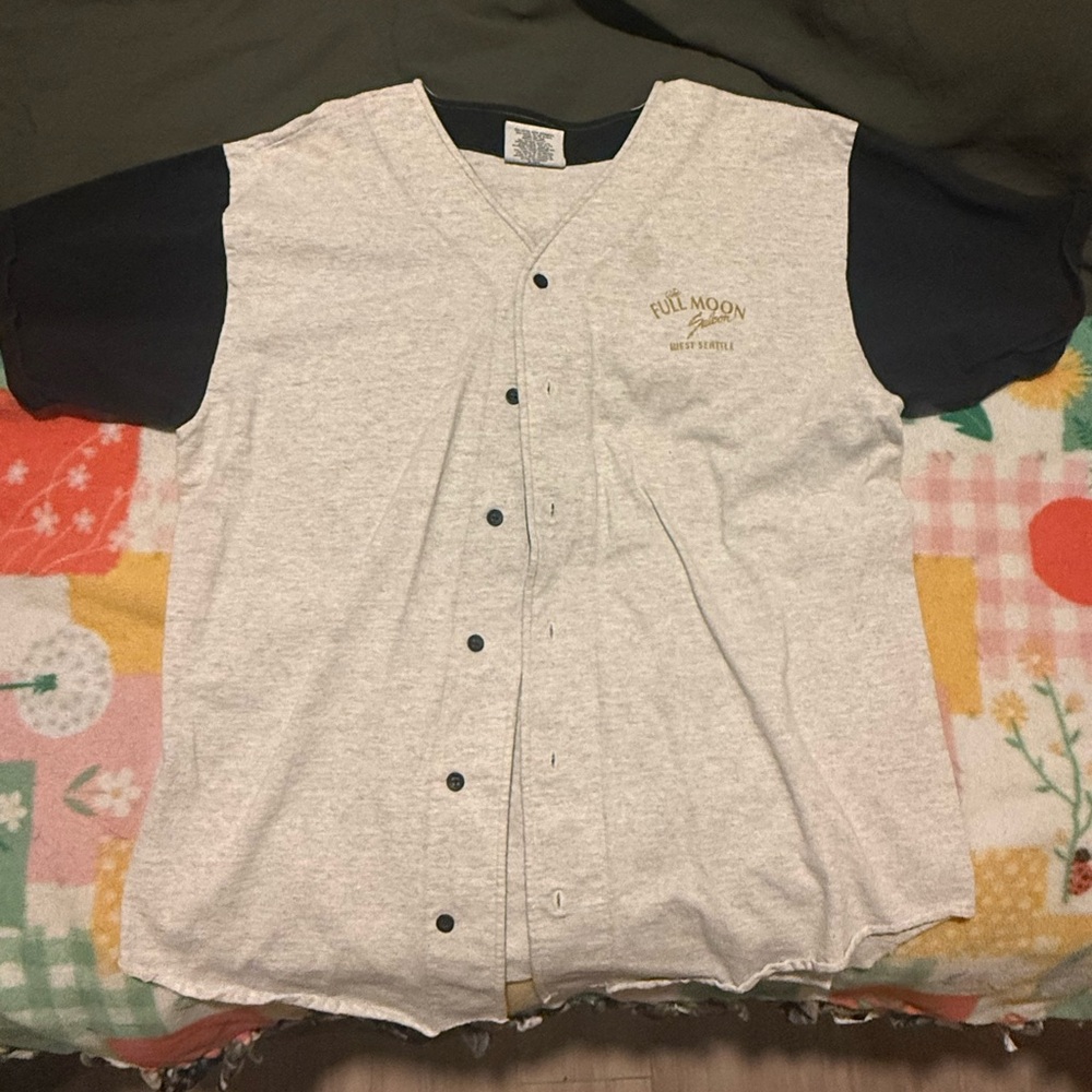 West Seattle Full Moon Saloon Baseball Tee - Gray & Black